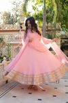 LUXURY NATURAL CREPE CODEING DORI WITH MOTI WORK WITH LACE WORK GOWN BOTTOM WITH DUPATTA CASUAL WEAR WHOLESALE PRICE ETHNIC GARMENT (2)