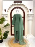 MODERN AMERICAN SILK THREAD WORK TOP BOTTOM WITH DUPATTA FESTIVE WEAR WHOLESALE PRICE ETHNIC GARMENT (12)