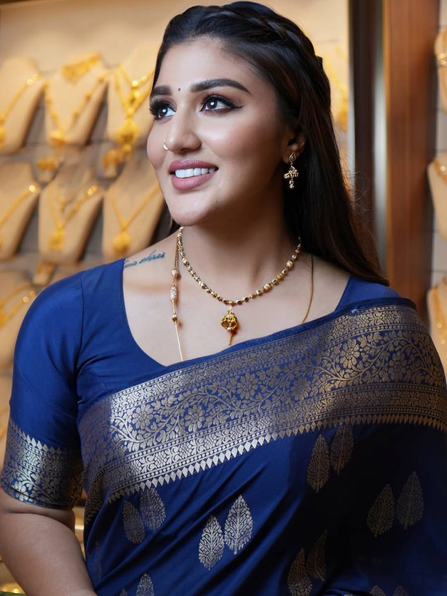 MODERN BANARASI SILK WEAVING WORK SAREE WITH UNSTITCHED BLOUSE FESTIVE WEAR WHOLESALE PRICE ETHNIC GARMENT(8)
