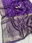 MODERN BANARASI SILK ZARI WOVEN WORK SAREE WITH UNSTITCHED BLOUSE FESTIVE WEAR WHOLESALE PRICE ETHNIC GARMENT (1)
