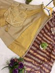 MODERN BANARASI VISCOSE KALI PATTERN LEHENGA WITH REAL MIRROR HANDWORK BLOUSE AND DUPATTA WEDDING WEAR WHOLESALE PRICE ETHNIC GARMENT (4)