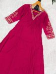 MODERN CHANDERI SILK SEQUENCE EMBROIDERY WORK TOP BOTTOM WITH DUPATTA FESTIVE WEAR WHOLESALE PRICE ETHNIC GARMENT (3)