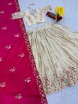 MODERN CHINON EMBROIDERY THREAD & SEQUENCE WORK LEHENGA CHOLI WITH DUPATTA WEDDING WEAR WHOLESALE PRICE ETHNIC GARMENT (13)