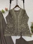 MODERN CHINON PLAIN BLOUSE WITH SEQUENCE EMBROIDERY WORK PALAZZO AND KOTI PARTY WEAR WHOLESALE PRICE ETHNIC GARMENT (9)
