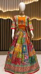 MODERN CHINON SILK DIGITAL PRINT, MIRROR HANDWORK & GOTA SAMOSA LACE WORK KID’D LEHENGA CHOLI WITH KOTI FESTIVE WEAR WHOLESALE PRICE ETHNIC GARMENT (2)