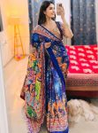 MODERN CHINON SILK DIGITAL PRINTED MIRROR HANDWORK, PIPING BORDER SAREE WITH UNSTITCHED BLOUSE FESTIVE WEAR WHOLESALE PRICE ETHNIC GARMENT (4)