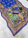 MODERN CHINON SILK DIGITAL PRINTED MIRROR HANDWORK, PIPING BORDER SAREE WITH UNSTITCHED BLOUSE FESTIVE WEAR WHOLESALE PRICE ETHNIC GARMENT (4)