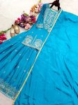 MODERN CHINON SILK EMBROIDERY 5 MM SEQUENCE WORK TOP LEHENGA WITH DUPATTA WEDDING WEAR WHOLESALE PRICE ETHNIC GARMENT (5)