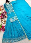 MODERN CHINON SILK EMBROIDERY 5 MM SEQUENCE WORK TOP LEHENGA WITH DUPATTA WEDDING WEAR WHOLESALE PRICE ETHNIC GARMENT (5)