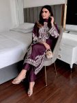 MODERN CHINON SILK THREAD EMBROIDERY WORK TOP PALAZZO WITH DUPATTA FESTIVE WEAR WHOLESALE PRICE ETHNIC GARMENT (2)