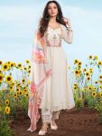 MODERN COTTON CHECKS EMBROIDERY WORK TOP BOTTOM WITH DUPATTA OFF WHITE
