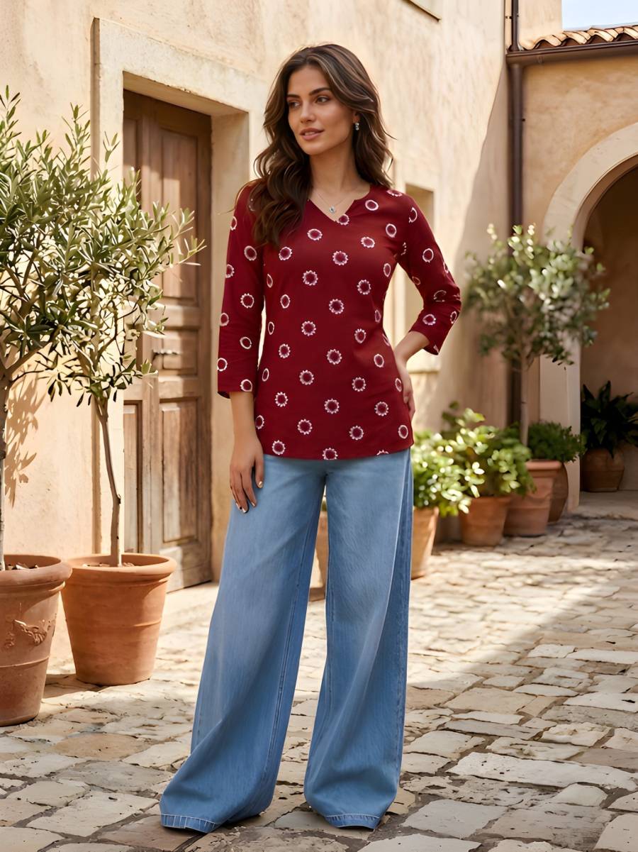 MODERN COTTON PRINTED WORK TOP CASUAL WEAR WHOLESALE PRICE ETHNIC GARMENT (2)
