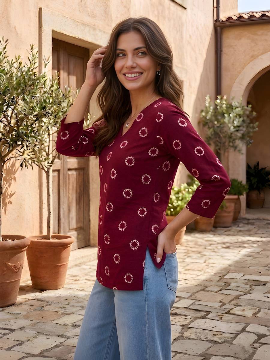 MODERN COTTON PRINTED WORK TOP CASUAL WEAR WHOLESALE PRICE ETHNIC GARMENT (3)