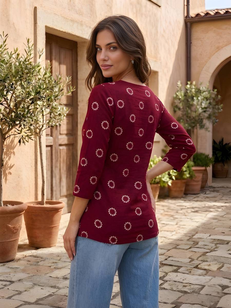 MODERN COTTON PRINTED WORK TOP CASUAL WEAR WHOLESALE PRICE ETHNIC GARMENT (7)