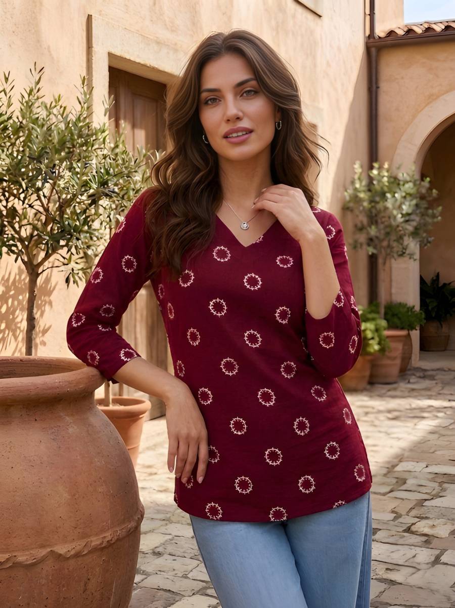 MODERN COTTON PRINTED WORK TOP CASUAL WEAR WHOLESALE PRICE ETHNIC GARMENT (8)