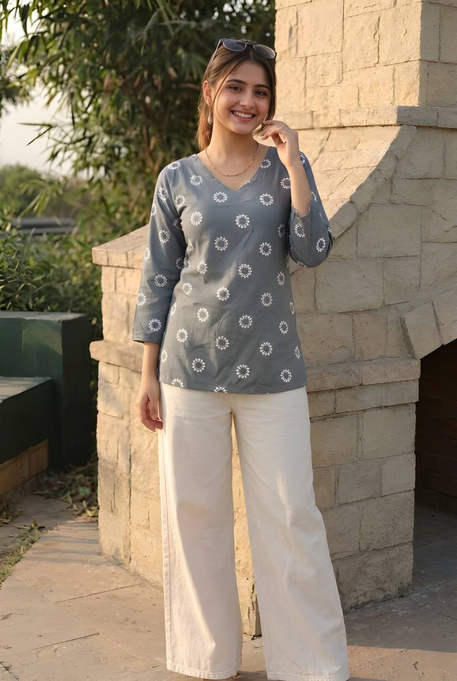 MODERN COTTON PRINTED WORK TOP DAILY WEAR WHOLESALE PRICE ETHNIC GARMENT (2)