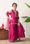 MODERN COTTON SILK EMBROIDERY WORK TOP PALAZZO WITH DUPATTA FESTIVE WEAR WHOLESALE PRICE ETHNIC GARMENT (3)