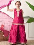 MODERN COTTON SILK EMBROIDERY WORK TOP PALAZZO WITH DUPATTA FESTIVE WEAR WHOLESALE PRICE ETHNIC GARMENT (3)