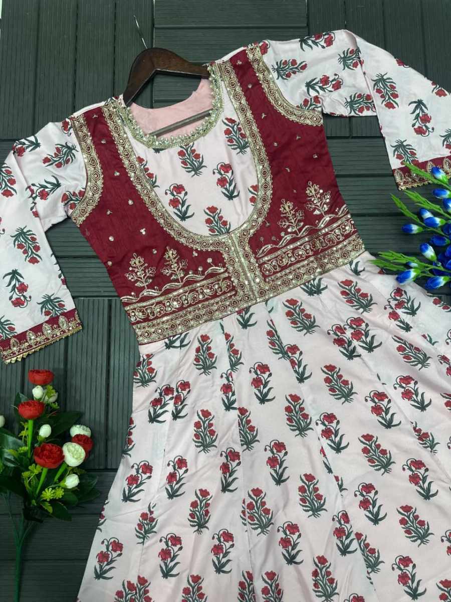MODERN CREPE DIGITAL PRINT WITH EMBROIDERY SEQUENCE WORK GOWN WITH DUPATTA FESTIVE WEAR WHOLE PRICE ETHNIC GARMENT (7)