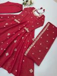 MODERN CRUNCHY SILK EMBROIDERY SEQUENCE WORK GOWN BOTTOM WITH DUPATTA FESTIVE WEAR WHOLESALE PRICE ETHNIC GARMENT (4)