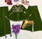 MODERN CRUNCHY SILK EMBROIDERY WORK TOP PALAZZO WITH DUPATTA FESTIVE WEAR WHOLESALE PRICE ETHNIC GARMENT (17)