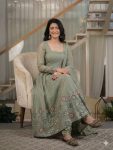 MODERN CRUNCHY SILK SEQUENCE EMBROIDERY WORK GOWN BOTTOM WITH DUPATTA FESTIVE WEAR WHOLESALE PRICE ETHNIC GARMENT (3)