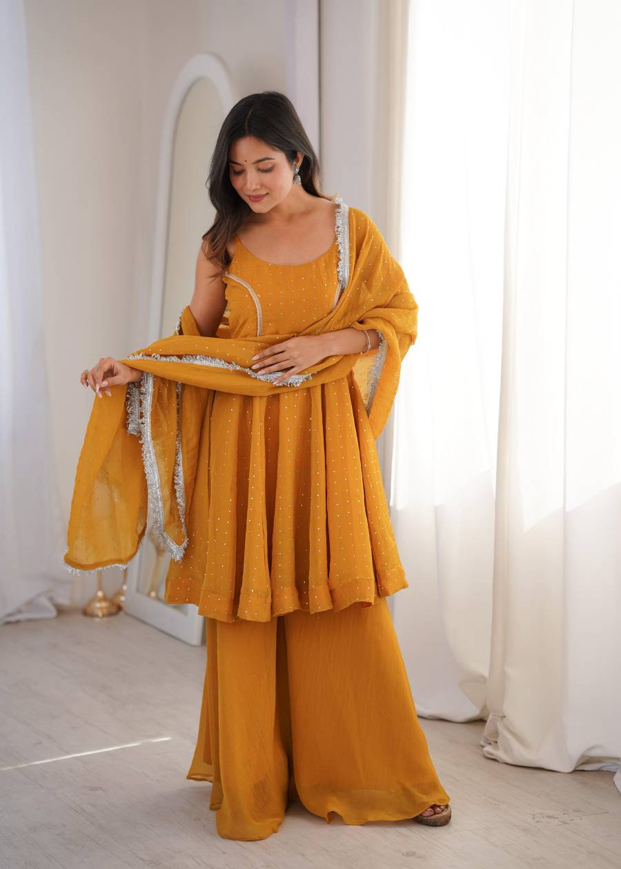 MODERN CRUNCHY SILK ZARKAN WORK TOP PALAZZO WITH DUPATTA FESTIVE WEAR WHOLESALE PRICE ETHNIC GARMENT (2)