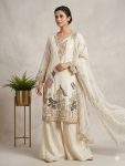 MODERN FENDY BEADS WITH SEQUENCE EMBROIDERY WORK TOP PALAZZO WITH DUPATTA WEDDING WEAR WHOLESALE PRICE ETHNIC GARMENT (4)