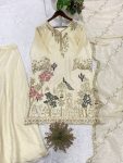 MODERN FENDY BEADS WITH SEQUENCE EMBROIDERY WORK TOP PALAZZO WITH DUPATTA WEDDING WEAR WHOLESALE PRICE ETHNIC GARMENT (4)