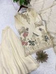 MODERN FENDY BEADS WITH SEQUENCE EMBROIDERY WORK TOP PALAZZO WITH DUPATTA WEDDING WEAR WHOLESALE PRICE ETHNIC GARMENT (4)