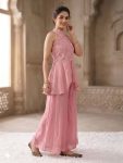 MODERN FENDY CRUSH BEADS HAND WORK AND MOTI WORK TOP WITH PALAZZO SET PARTY WEAR WHOLESALE PRICE ETHNIC GARMENT (2)