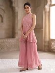 MODERN FENDY CRUSH BEADS HAND WORK AND MOTI WORK TOP WITH PALAZZO SET PARTY WEAR WHOLESALE PRICE ETHNIC GARMENT (2)