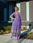 MODERN FENDY SATIN EMBROIDERY WORK WITH FANCY LACE WORK GOWN BOTTOM WITH DUPATTA FESTIVE WEAR WHOLESALE PRICE ETHNIC GARMENT (2)