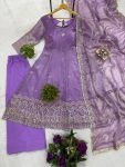 MODERN FENDY SATIN EMBROIDERY WORK WITH FANCY LACE WORK GOWN BOTTOM WITH DUPATTA FESTIVE WEAR WHOLESALE PRICE ETHNIC GARMENT (2)