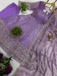 MODERN FENDY SATIN EMBROIDERY WORK WITH FANCY LACE WORK GOWN BOTTOM WITH DUPATTA FESTIVE WEAR WHOLESALE PRICE ETHNIC GARMENT (2)
