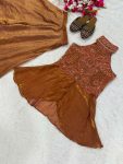 MODERN FENDY SILK BEADS HAND WORK AND MOTI WORK TOP WITH PALAZZO SET PARTY WEAR WHOLESALE PRICE ETHNIC GARMENT (16)