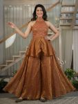 MODERN FENDY SILK BEADS HAND WORK AND MOTI WORK TOP WITH PALAZZO SET PARTY WEAR WHOLESALE PRICE ETHNIC GARMENT (16)
