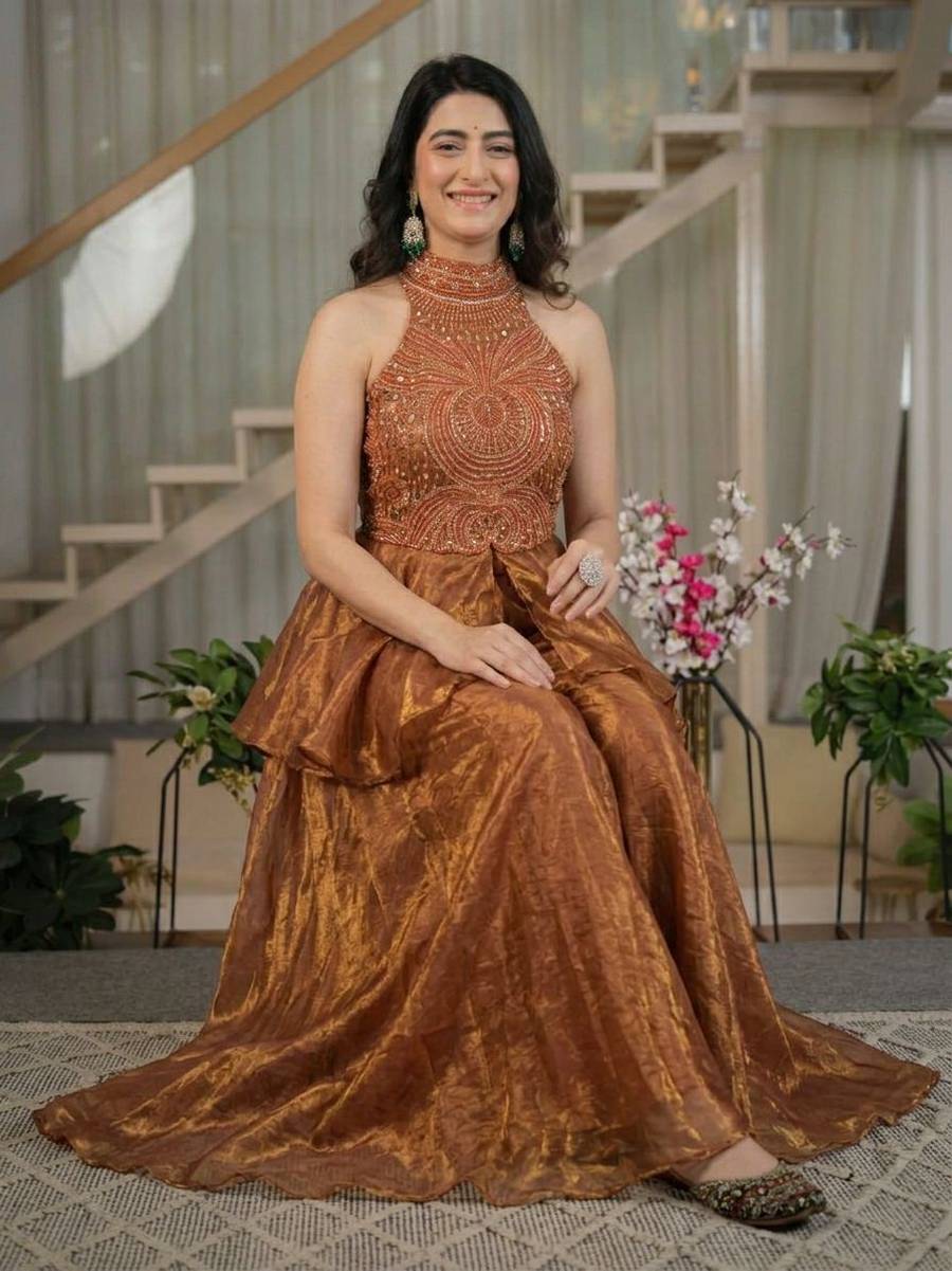 MODERN FENDY SILK BEADS HAND WORK AND MOTI WORK TOP WITH PALAZZO SET PARTY WEAR WHOLESALE PRICE ETHNIC GARMENT (15)