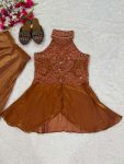 MODERN FENDY SILK BEADS HAND WORK AND MOTI WORK TOP WITH PALAZZO SET PARTY WEAR WHOLESALE PRICE ETHNIC GARMENT (16)