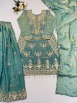 MODERN FENDY SILK EMBROIDERY BEADS WORK TOP PALAZZO WITH DUPATTA FESTIVE WEAR WHOLESALE PRICE ETHNIC GARMENT (3)