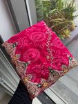 MODERN GEORGETTE BANDHEJ PRINT WITH EMBROIDERY CUTWORK BORDER SAREE WITH UNSTITCHED BLOUSE PARTY WEAR WHOLESALE PRICE ETHNIC GARMENT (2)