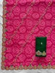 MODERN GEORGETTE BANDHEJ PRINT WITH EMBROIDERY CUTWORK BORDER SAREE WITH UNSTITCHED BLOUSE PARTY WEAR WHOLESALE PRICE ETHNIC GARMENT (2)