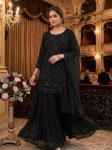MODERN GEORGETTE BEADS WITH SEQUENCE EMBROIDERY WORK TOP PALAZZO WITH DUPATTA FESTIVE WEAR WHOLESALE PRICE ETHNIC GARMENT (1)