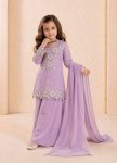 MODERN GEORGETTE EMBROIDERY 3 MM SEQUENCE WORK KID’S TOP PALAZZO WITH DUPATTA FESTIVE WEAR WHOLESALE PRICE ETHNIC GARMENT(7)