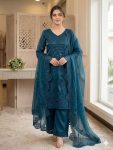 MODERN GLASS ROMAN SEQUENCE EMBROIDERY WITH CUT WORK TOP PALAZZO WITH DUPATTA DAILY WEAR WHOLESALE PRICE ETHNIC GARMENT (2)
