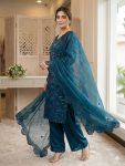 MODERN GLASS ROMAN SEQUENCE EMBROIDERY WITH CUT WORK TOP PALAZZO WITH DUPATTA DAILY WEAR WHOLESALE PRICE ETHNIC GARMENT (2)