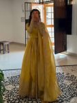 MODERN GOLD CRUSH EMBROIDERY SEQUENCE WORK GOWN BOTTOM WITH DUPATTA FESTIVE WEAR WHOLESALE PRICE ETHNIC GARMENT (2)
