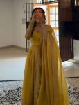 MODERN GOLD CRUSH EMBROIDERY SEQUENCE WORK GOWN BOTTOM WITH DUPATTA FESTIVE WEAR WHOLESALE PRICE ETHNIC GARMENT (2)