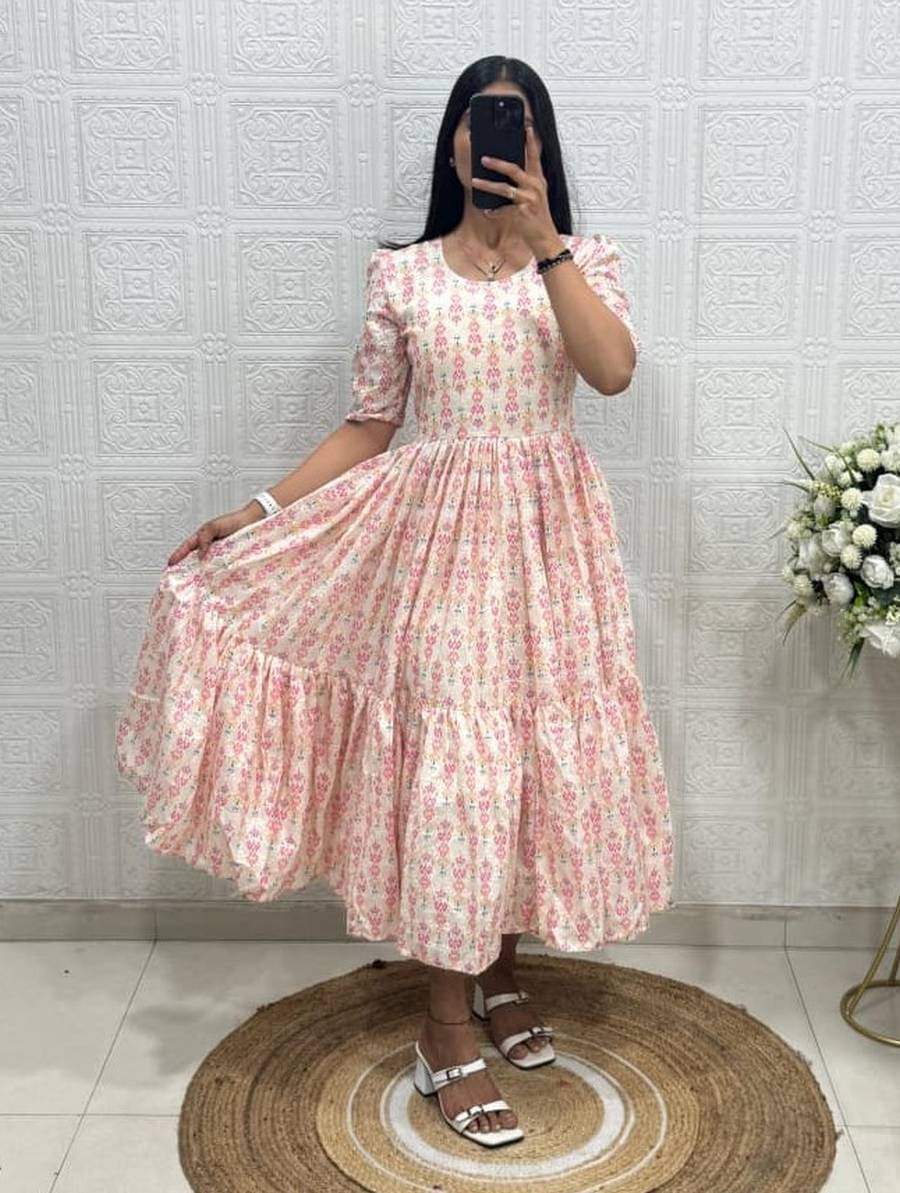 MODERN HAKOBA COTTON PRINTED WORK ONE PIECE DRESS DAILY WEAR WHOLESALE PRICE ETHNIC GARMENT (14)