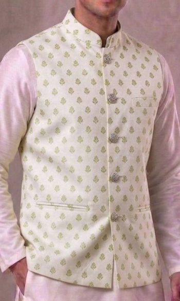 MODERN JACQUARD MENS ONLY KOTI OFF WHITE